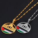 Palestine Al Aqsa Mosque flag design pendant with 60cm Necklace