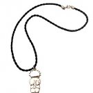 Palestine handthala handala pendant with black Leather Necklace