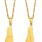 Palestine Gold Pendant Palestine word in Arabic & English with Metal necklace