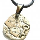 antique Palestine Return key design Silver pendant & 40 cm leather necklace