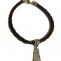 Unique Palestine Map Silver pendant handmade fancy black leather bracelet