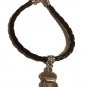 Unique Palestine Handala Silver pendant handmade fancy black leather bracelet