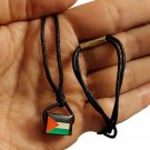 Unique handmade Wooden Palestine flag pendant & adjustable leather necklace