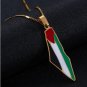 Unisex Palestine Gold or Silver Map Pendant colored flag with 50 cm necklace
