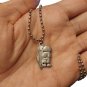 Palestine Metal Silver Map &  Handala character with silver Metal 50cm Necklace