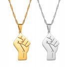 Unisex Gold or Silver Unique Black lives matter Pendant symbol & 60cm necklace Unisex Gold or Silver Unique Black lives matter Pendant symbol & 60cm necklace