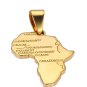 Africa Map Pendant Silver & Gold Color with 60cm Stainless Steel Chain Necklace