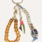 Palestine Map Keychain Key Holder Key Ring with colored beads