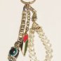 Palestine Map Keychain Key Holder Key Ring with colored beads