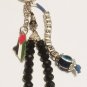 Palestine Map Keychain Key Holder Key Ring with colored beads