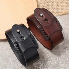 Unisex fashionable Genuine Leather Bracelet wristband black or brown color Unisex fashionable Genuine Leather Bracelet wristband black or brown color