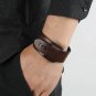 Unisex fashionable Genuine Leather Bracelet wristband black or brown color