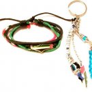 2 Pcs Palestine Map unisex Leather Bracelet Wristband & beaded keychain keyhold 2 Pcs Palestine Map unisex Leather Bracelet Wristband & beaded keychain keyhold