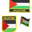 Lot(3)Pcs /Palestine Embroidered Flag Badge for Clothing &Palestine flag brooch