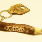 I love Palestine Hand Made Wooden Pen Keychain Key Holder Ring