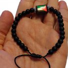 Unisex handmade Palestine Wooden colored Flag beaded Rope Bracelet Wristband