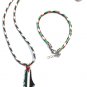 2 Pcs Palestine Metal Colored Map with Leather Necklace & bracelet