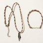 2 Pcs Palestine Metal Colored Map with Leather Necklace & bracelet
