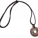 Antique Unisex Palestine coin design pendant adjustable leather necklace (Coin diameter : 2 cm)