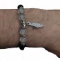 Unisex Palestine silver map pendnat black & white beaded Bracelet Fashion