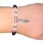 Unisex Palestine silver map pendnat black & white beaded Bracelet Fashion