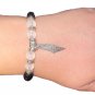 Unisex Palestine silver map pendnat black & white beaded Bracelet Fashion