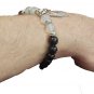 Unisex Palestine silver map pendnat black & white beaded Bracelet Fashion
