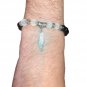 Unisex Palestine silver map pendnat black & white beaded Bracelet Fashion