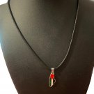 Palestine Metal Mini coloured Map with 50cm black Leather Necklace