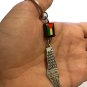 Palestine fancy Silver map & colored wood flag pendant keychain