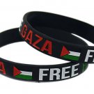 2 Pieces - Rubber Palestine Flag Logo Black Bracelet Sports Bracelet 2 Pieces - Rubber Palestine Flag Logo Black Bracelet Sports Bracelet