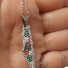 Palestine colored fancy Map pendant Silver Metal leather necklace