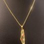 Palestine colored fancy Map pendant Gold color Metal leather necklace