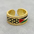 Palestine unique Gold shemag design Adjustable stainless steel Ring