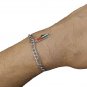 Handmade silver chain bracelet with mini Palestine flag