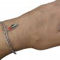 Handmade silver chain bracelet with mini Palestine flag