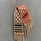 Palestine unique Gold pendant black & red shemag design  metal chain necklace