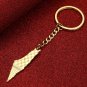 Palestine Gold color Map design Metal keychain keyring