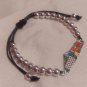 Palestine unique Unisex  Jerusalem map pendant Silver beaded adjustable bracelet
