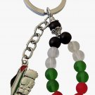 Palestine handmade beads & metal keychain with Handala colored Map pendant Palestine handmade beads & metal keychain with Handala colored Map pendant