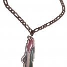 Shimmering Unity: Silver Necklace with Vibrant Palestine Map Shimmering Unity: Silver Necklace with Vibrant Palestine Map