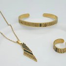 Golden Palestine Elegance: Adjustable Jewelry Set – Necklace, Bracelet & Ring