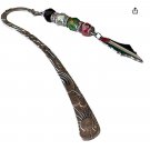 metallic bookmark adorned with Palestinian flag beading adds elegance to every p