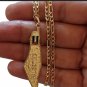 Palestine Unisex gold map flag design pendant 50 cm gold color metal necklace
