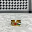 Palestine unique Gold shemag design Adjustable stainless steel Ring