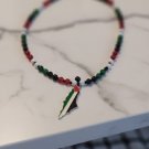 Palestine Unisex colored map pendant 60 cm beaded necklace