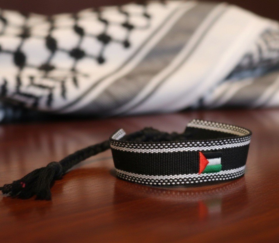 The Ultimate Adjustable Palestine Flag fashionable Black Bracelet