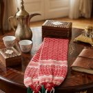 Traditional Jordanian Red and White Shemagh Scarf with Colorful Tassels Traditional Jordanian Red and White Shemagh Scarf with Colorful Tassels