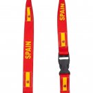 Spain National Flag Lanyard with Quick-Release Buckle and Metal Swivel Hook Spain National Flag Lanyard with Quick-Release Buckle and Metal Swivel Hook