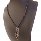 Palestine unique Unisex pendant leather necklace Palestine word in Arabic فلسطين